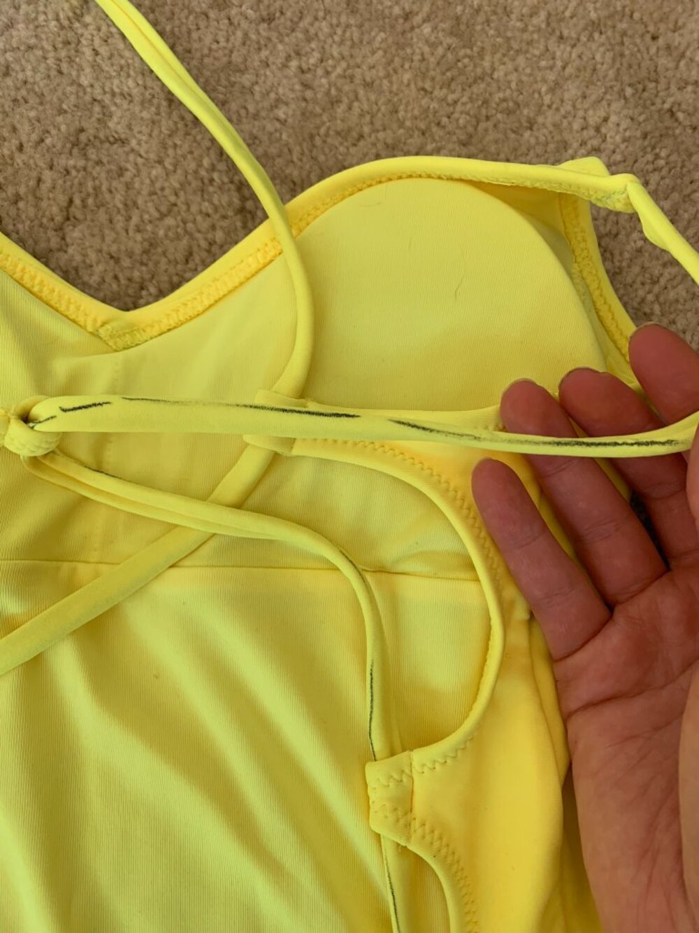 Aerie One-Piece High-Rise Strappy Swimsuit, Yellow, size S NWOT - Picture 5 of 7